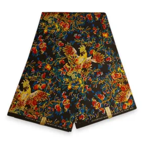 African print fabric - Multicolor Bird - Polycotton
