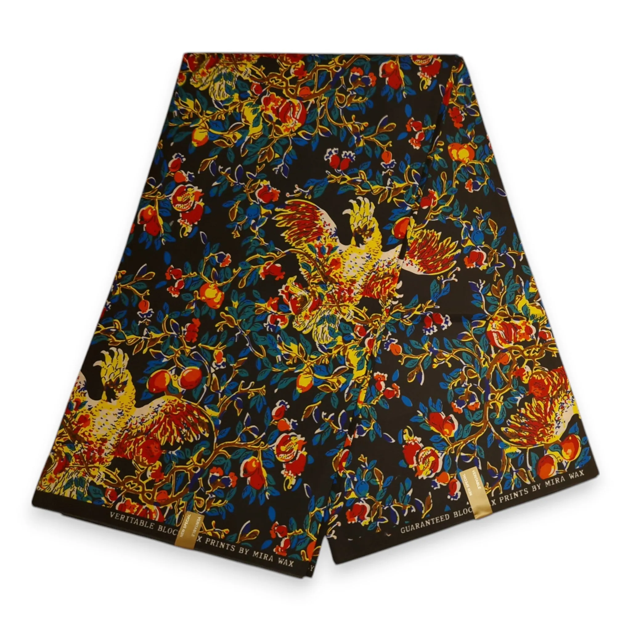 African print fabric - Multicolor Bird - Polycotton