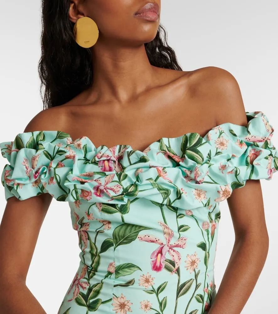 Agua by Agua Bendita Jard√É¬≠n floral cotton minidress
