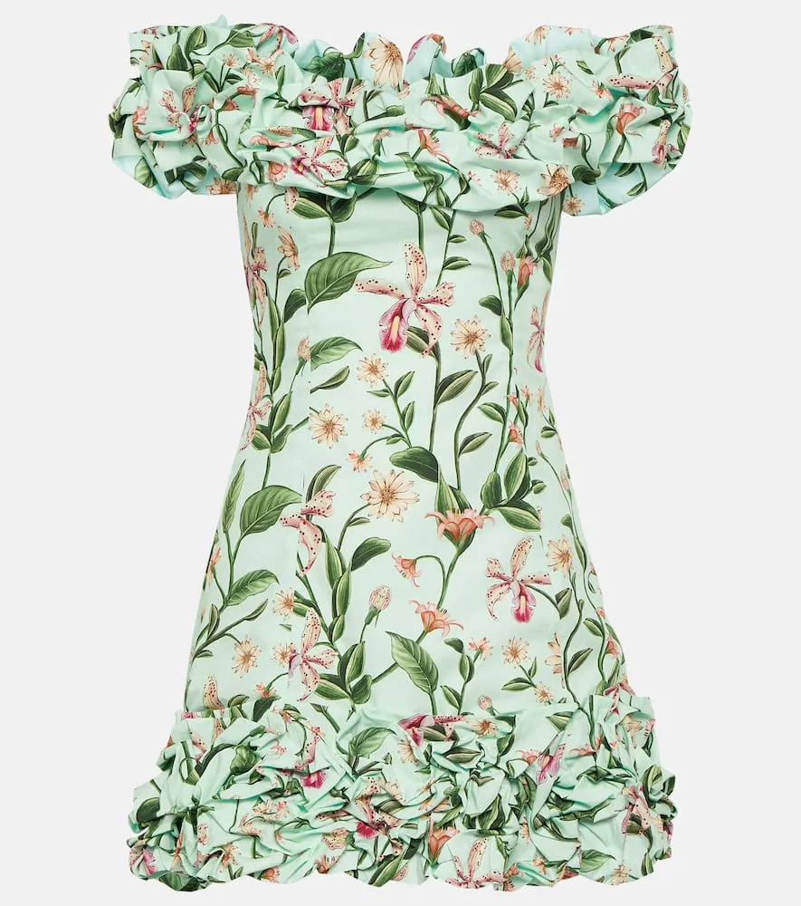 Agua by Agua Bendita Jard√É¬≠n floral cotton minidress