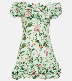 Agua by Agua Bendita Jard√É¬≠n floral cotton minidress