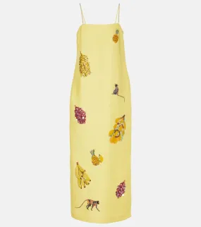 Alemais Diamond Dancer linen-blend midi dress
