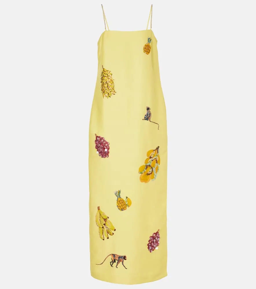 Alemais Diamond Dancer linen-blend midi dress