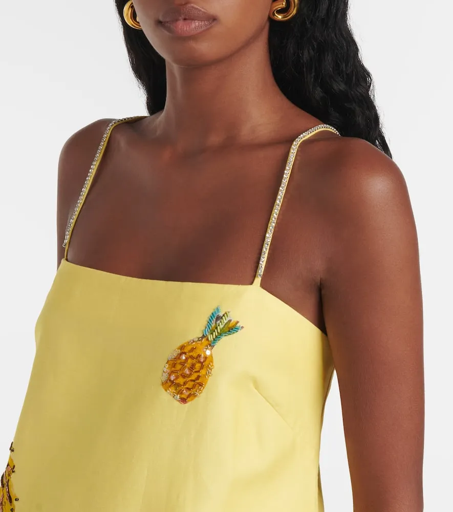 Alemais Diamond Dancer linen-blend midi dress
