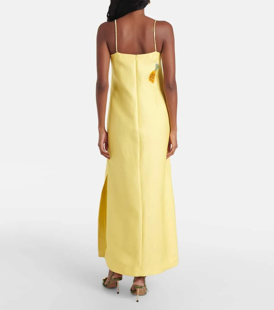 Alemais Diamond Dancer linen-blend midi dress