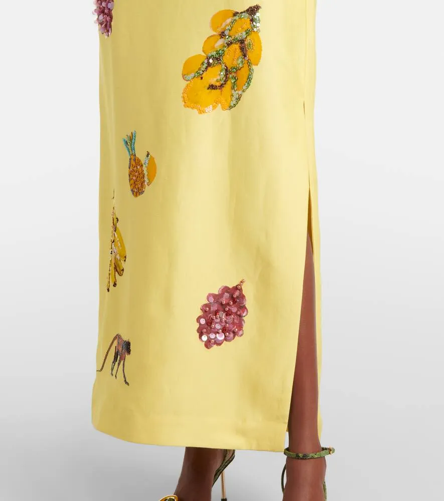 Alemais Diamond Dancer linen-blend midi dress