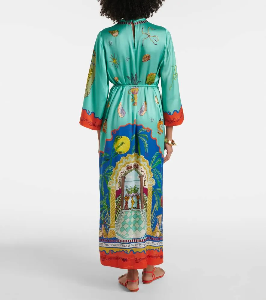 Al√É¬©mais Surrealist silk midi dress