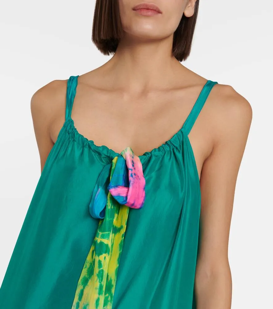 Anna Kosturova Tie-dye printed silk maxi dress