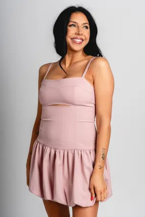 Balloon skirt dress baby pink