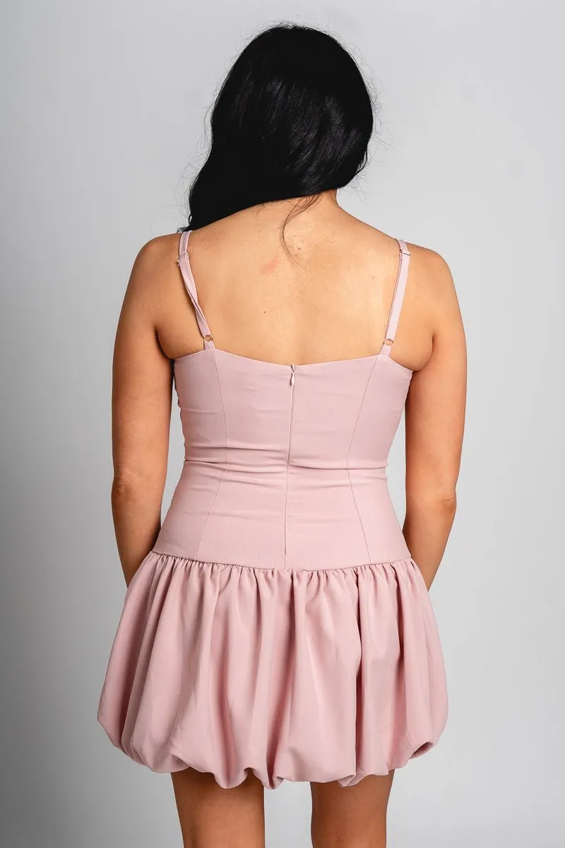 Balloon skirt dress baby pink
