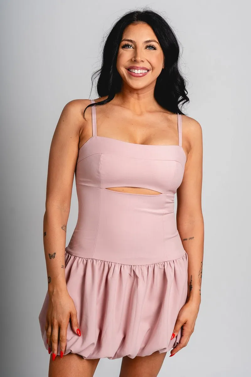 Balloon skirt dress baby pink