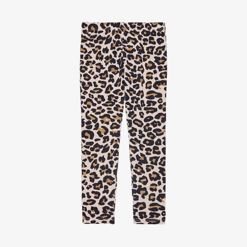 Bamboo Basic Loungewear Pajama Set - Lana Leopard Tan