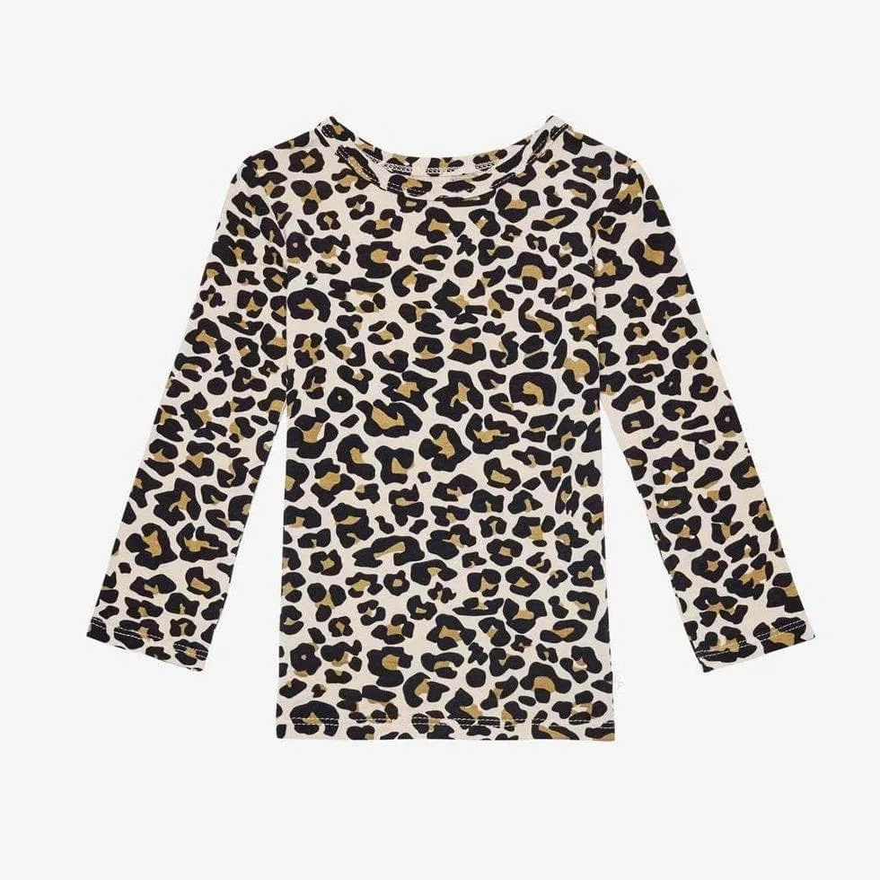 Bamboo Basic Loungewear Pajama Set - Lana Leopard Tan