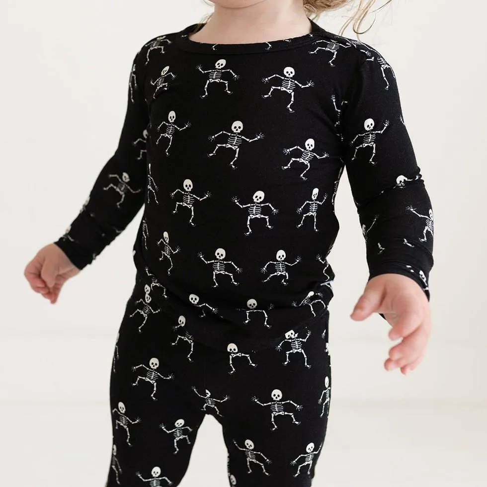 Bamboo Long Sleeve Pajama Set - Dancing Skelly
