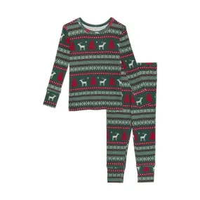 Bamboo Long Sleeve Pajama Set - Holiday Fair Isle (Deer)