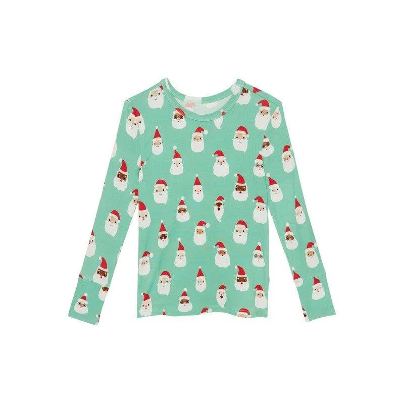 Bamboo Long Sleeve Pajama Set - Santa Medley