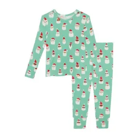 Bamboo Long Sleeve Pajama Set - Santa Medley