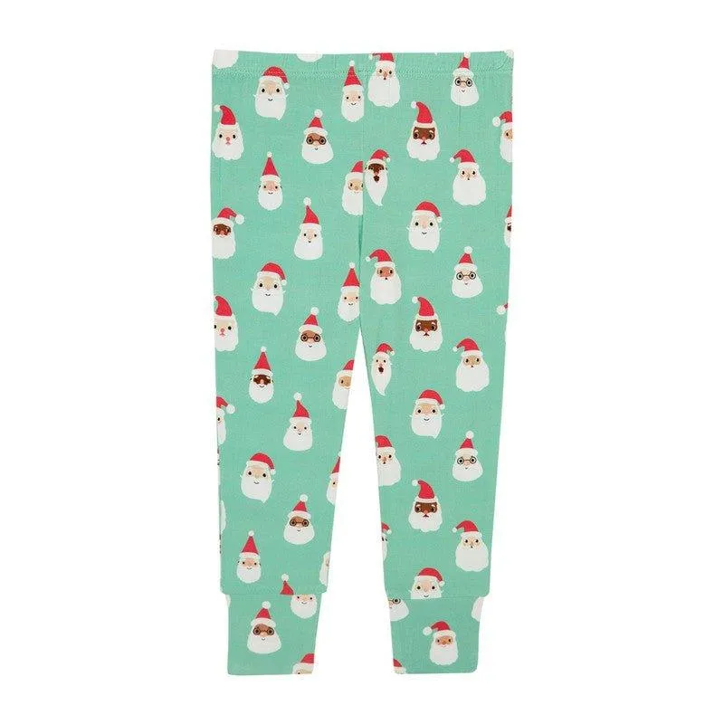 Bamboo Long Sleeve Pajama Set - Santa Medley