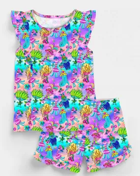 Beautifully Bold Dance Dance Dance - Bamboo Flutter Sleeve & Shorts Lounge Set