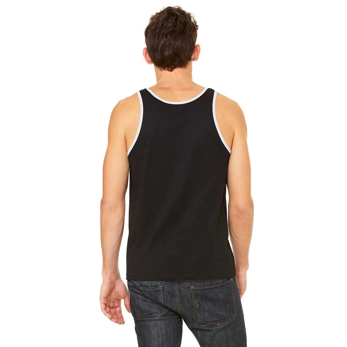 Bella   Canvas Unisex Black/Athletic Heather Jersey Tank