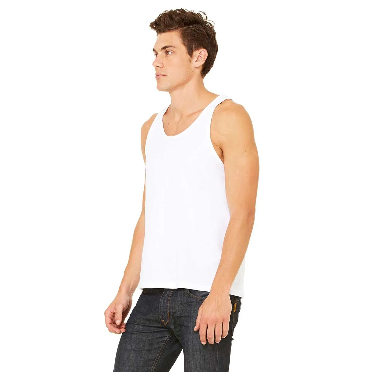 Bella   Canvas Unisex White Jersey Tank