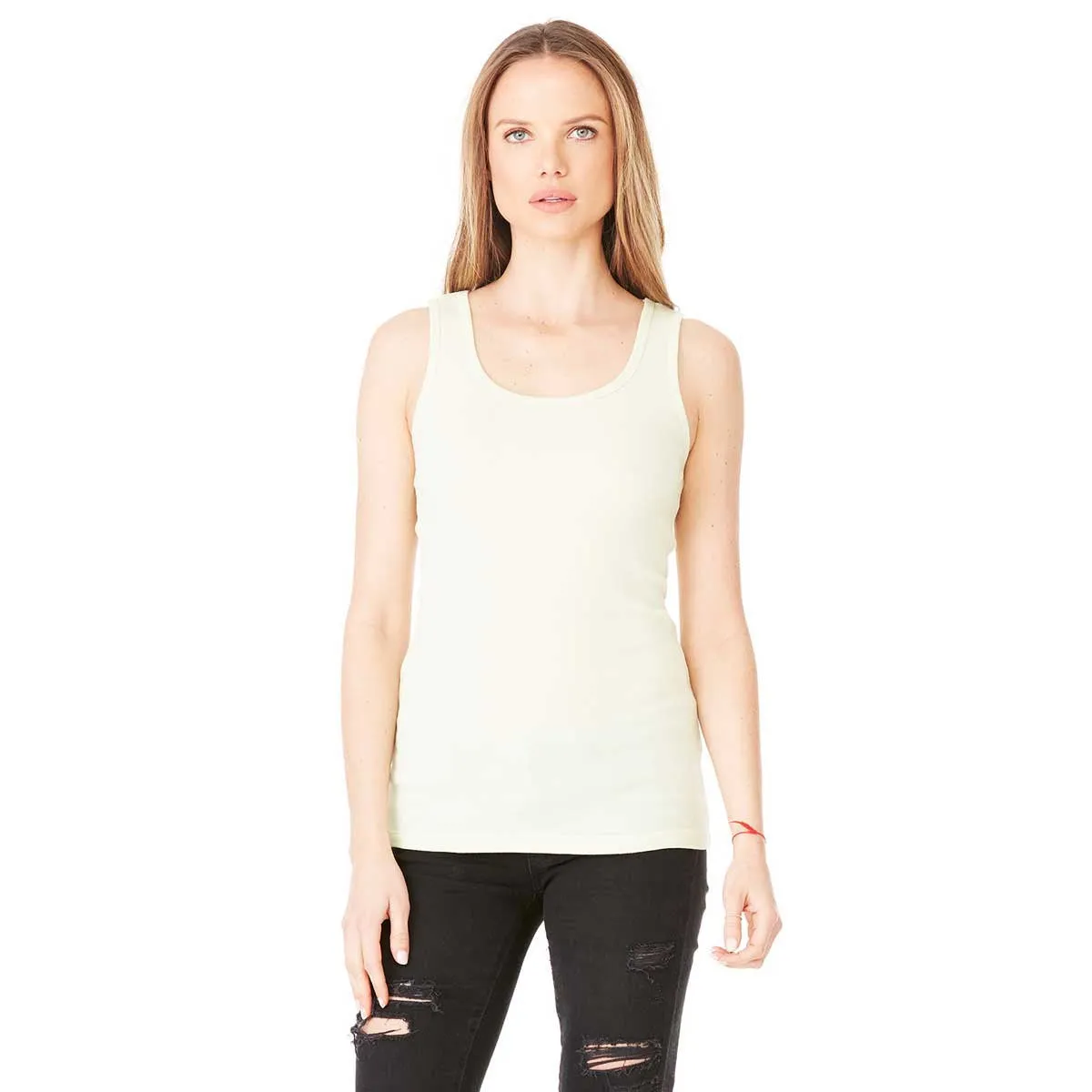 Bella   Canvas Women's Lime Wedge Stretch Rib Tank