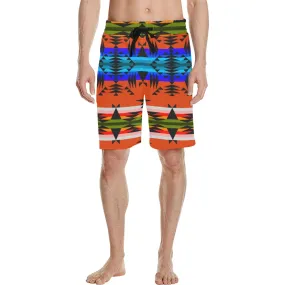 Between the Mountains Orange Men's Casual Shorts