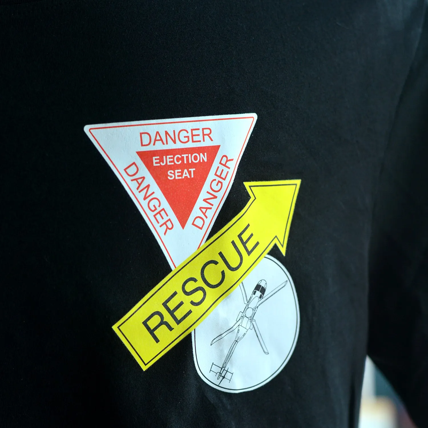 Black Danger & Rescue Oversized Fighter T-Shirt