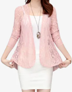 Boho Chic Summer Lace Cardigan - Bohemian Hollow Lace Sunproof Chiffon Summer Outwear