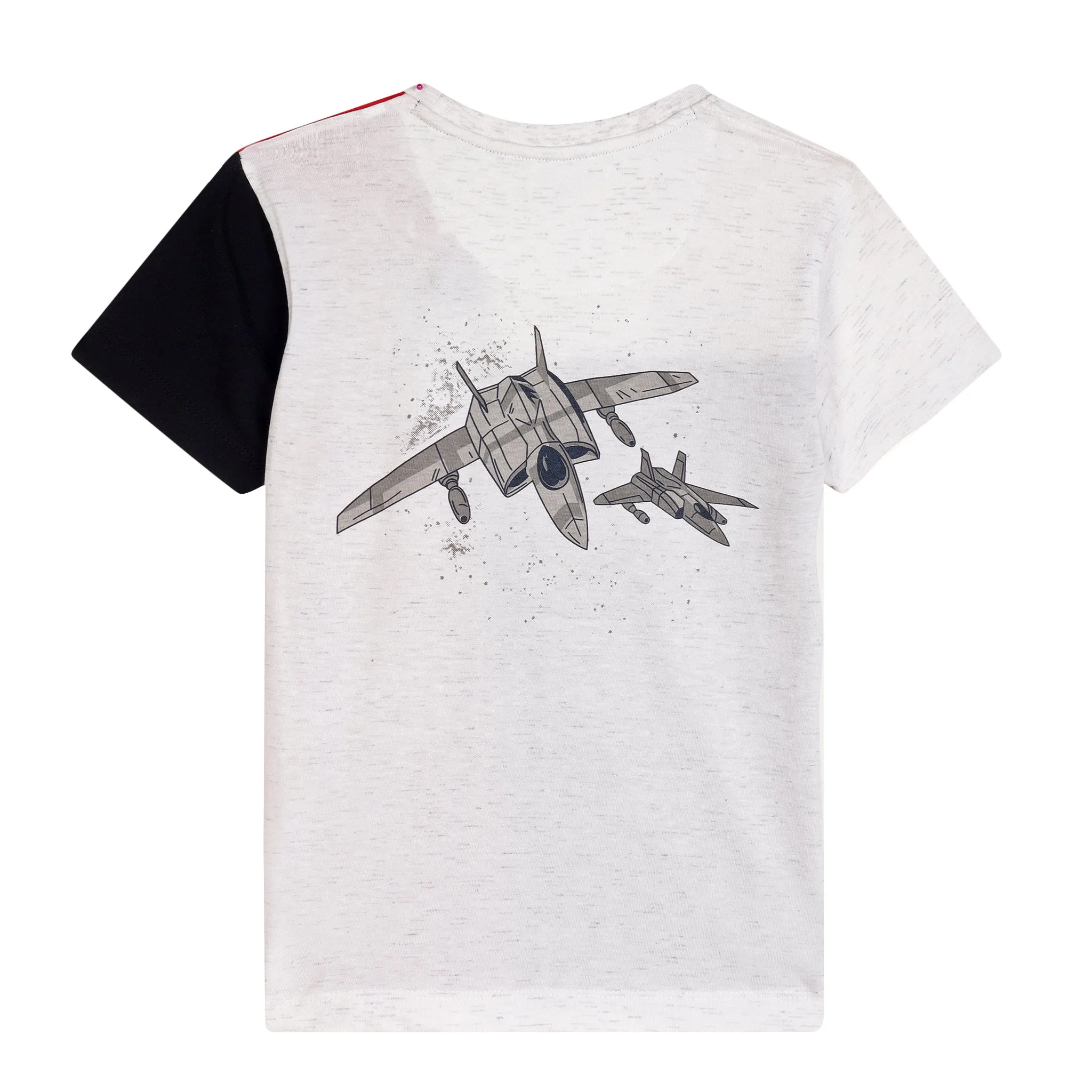 Boys Casual OffWhite Half Sleeve  T-Shirt