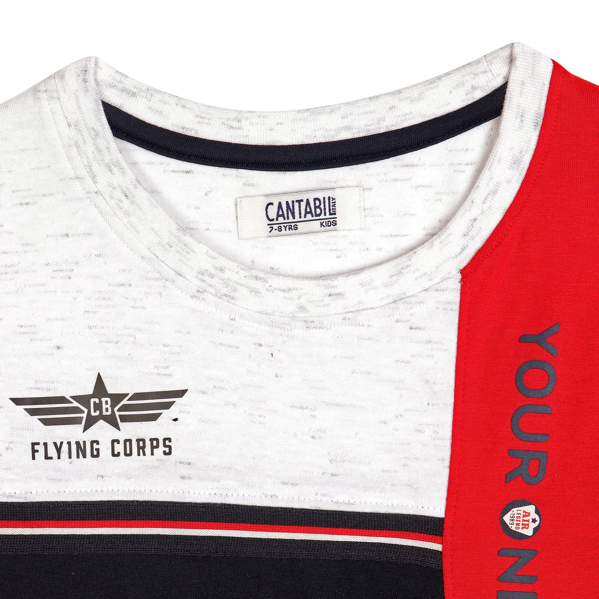 Boys Casual OffWhite Half Sleeve  T-Shirt
