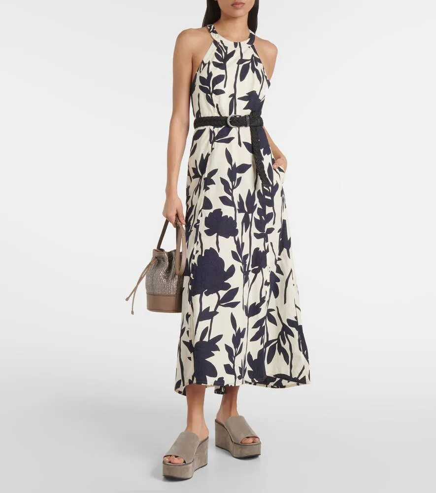 Brunello Cucinelli Floral cotton midi dress