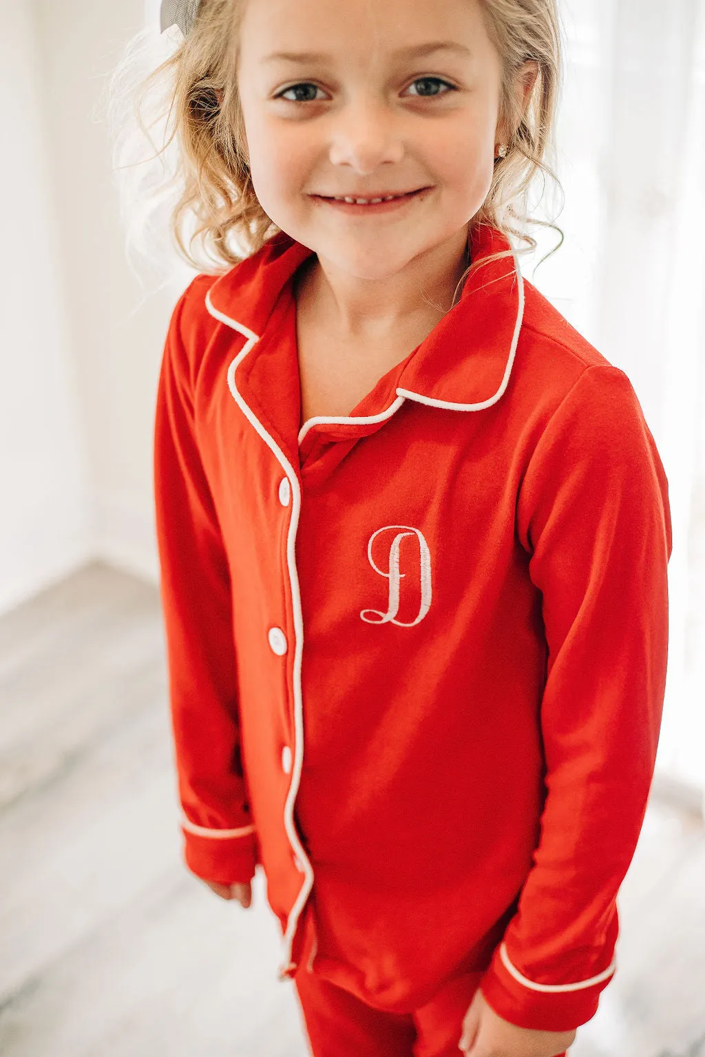 Button Down Pajamas - Solid Red Holiday Lounge PREORDER
