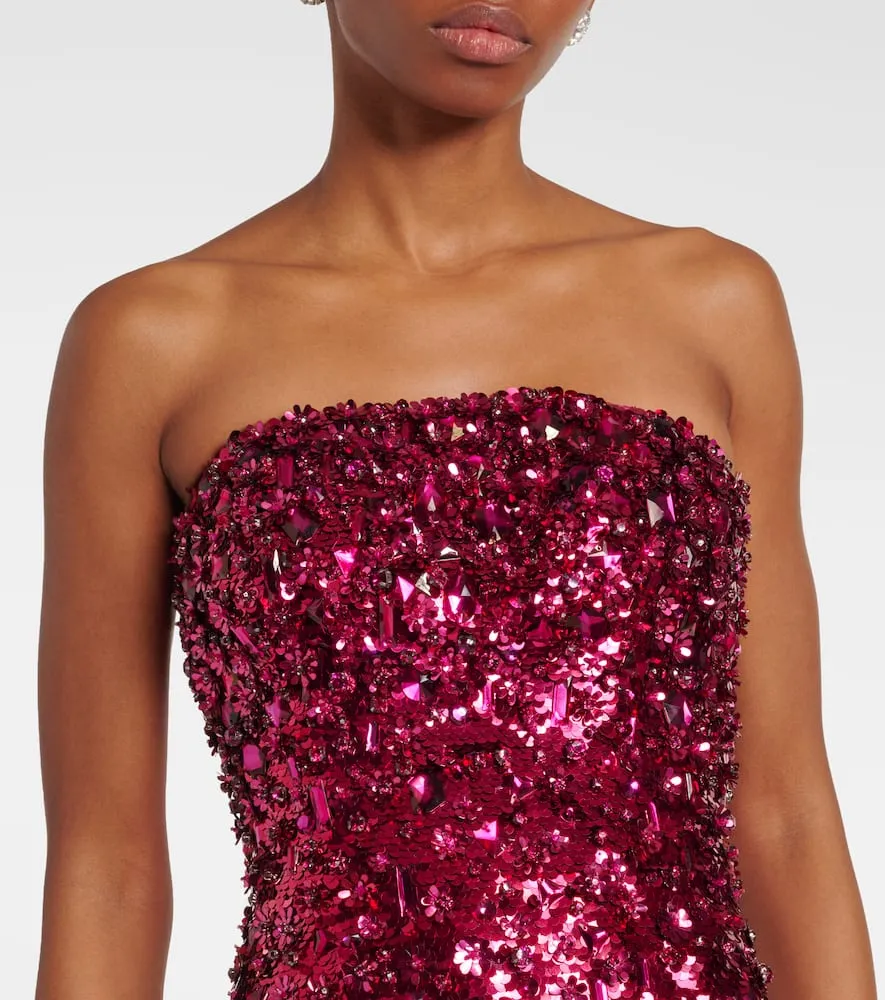 Carolina Herrera Sequined strapless gown