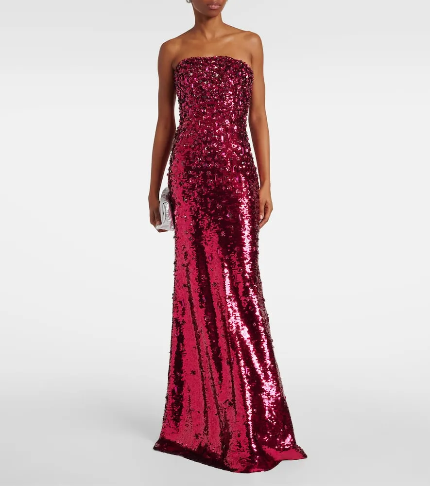 Carolina Herrera Sequined strapless gown