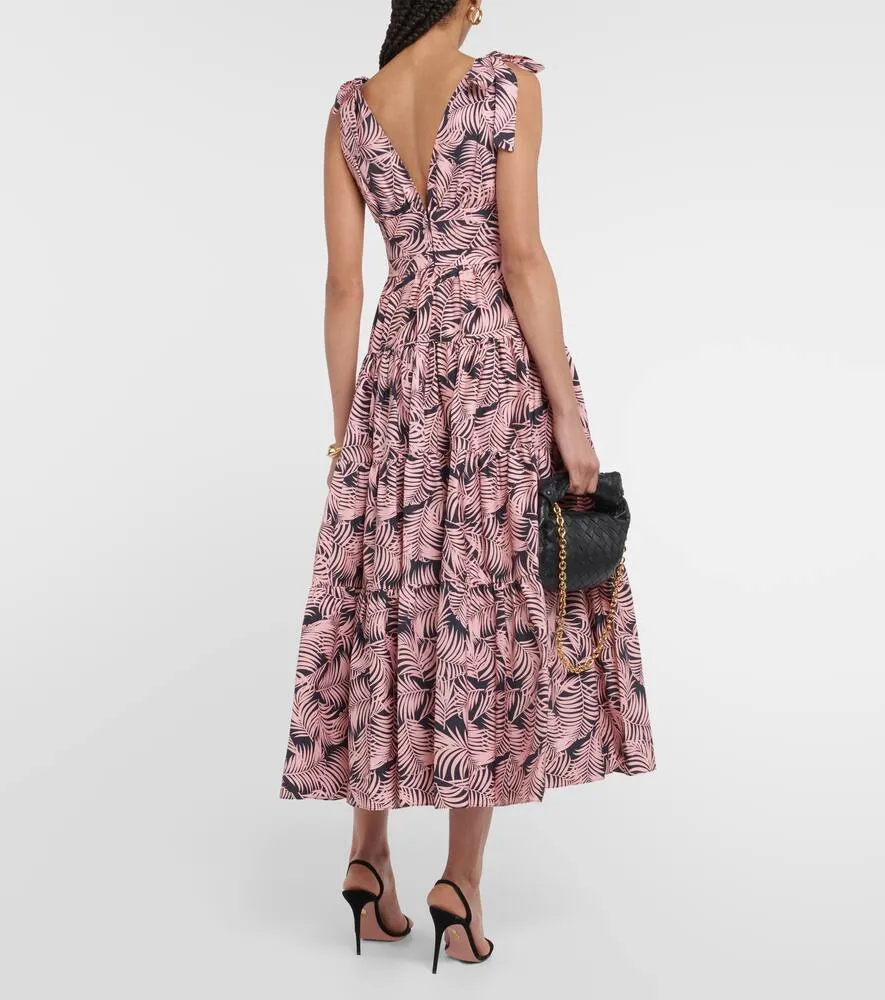 Carolina Herrera Tiered cotton-blend midi dress