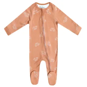Copper Pearl Cooper Zip-Up Footie Pajamas