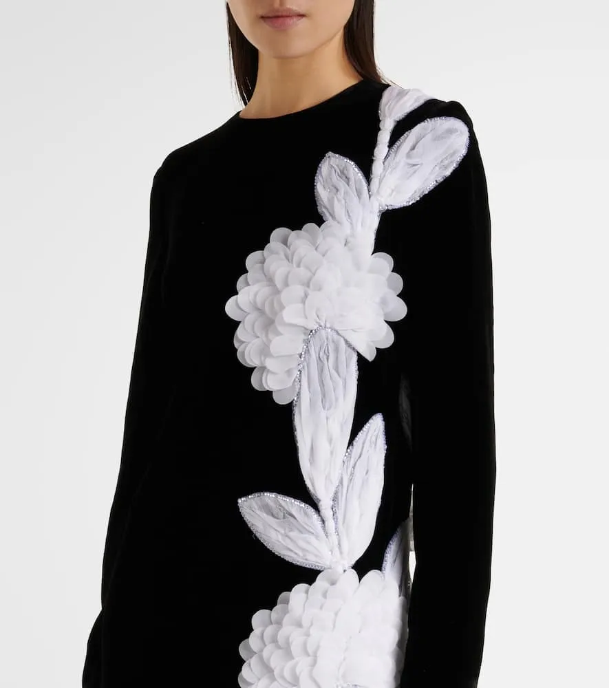 Costarellos Floral appliqu√É¬© Crêpe gown