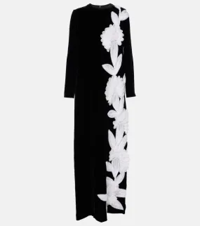 Costarellos Floral appliqu√É¬© Crêpe gown