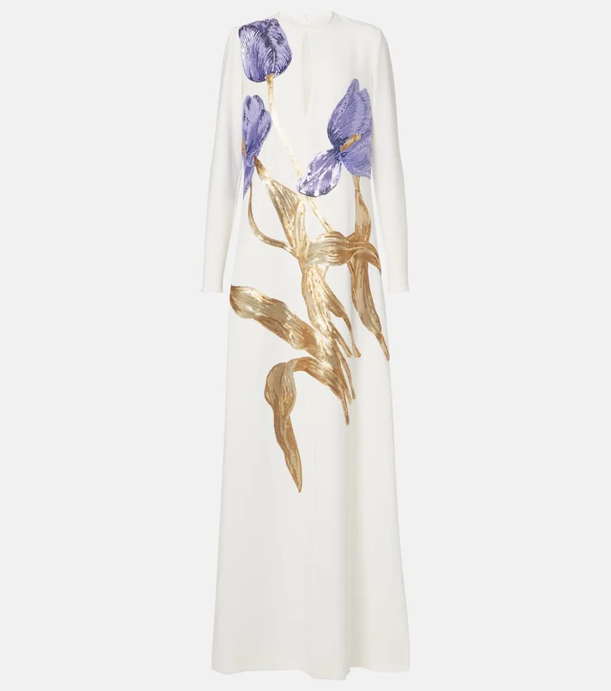Costarellos Malvina sequined cr√É¬™pe gown