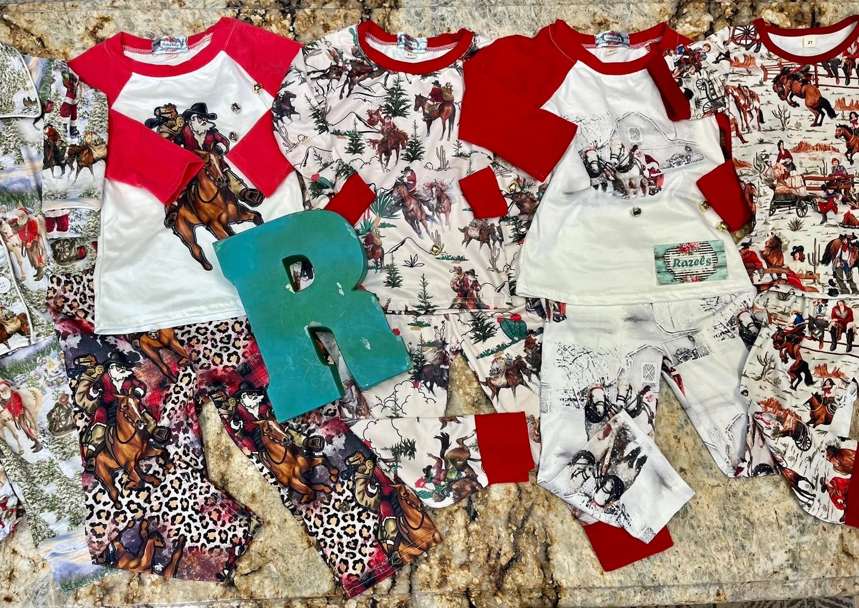 Cowboy Christmas Pajamas, COWBOY SANTA Christmas PAJAMAS