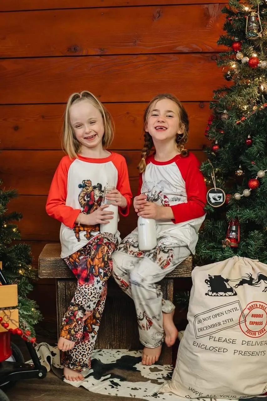 Cowboy Christmas Pajamas, COWBOY SANTA Christmas PAJAMAS