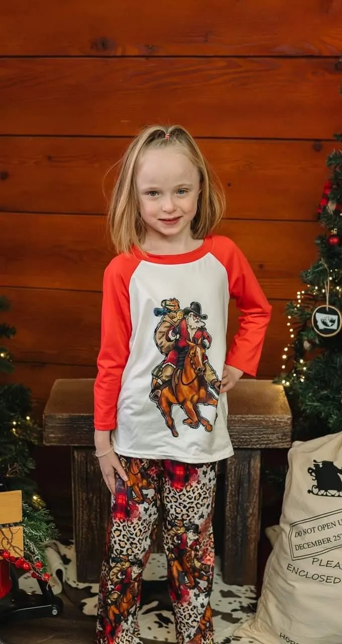Cowboy Christmas Pajamas, COWBOY SANTA Christmas PAJAMAS