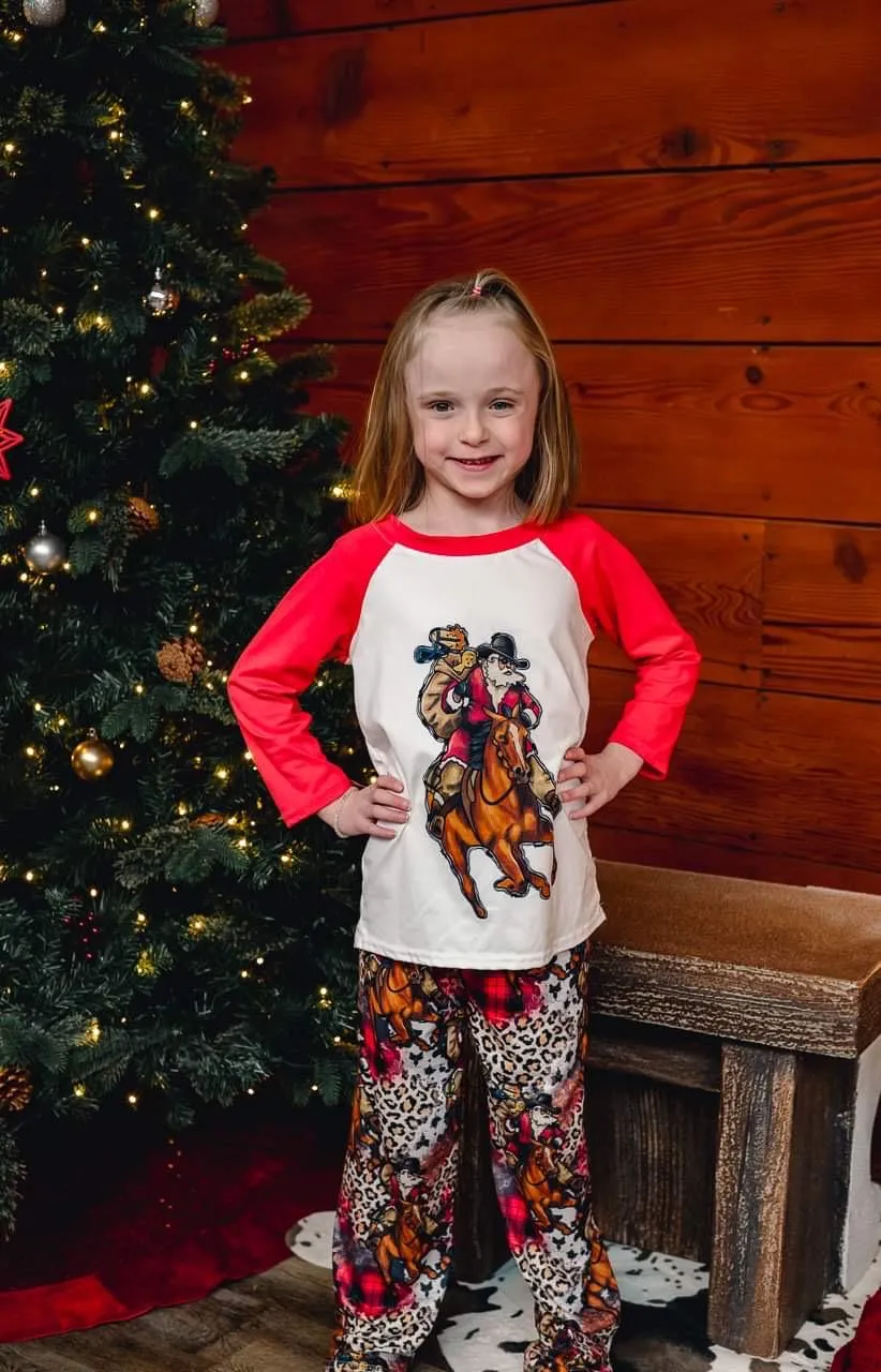Cowboy Christmas Pajamas, COWBOY SANTA Christmas PAJAMAS