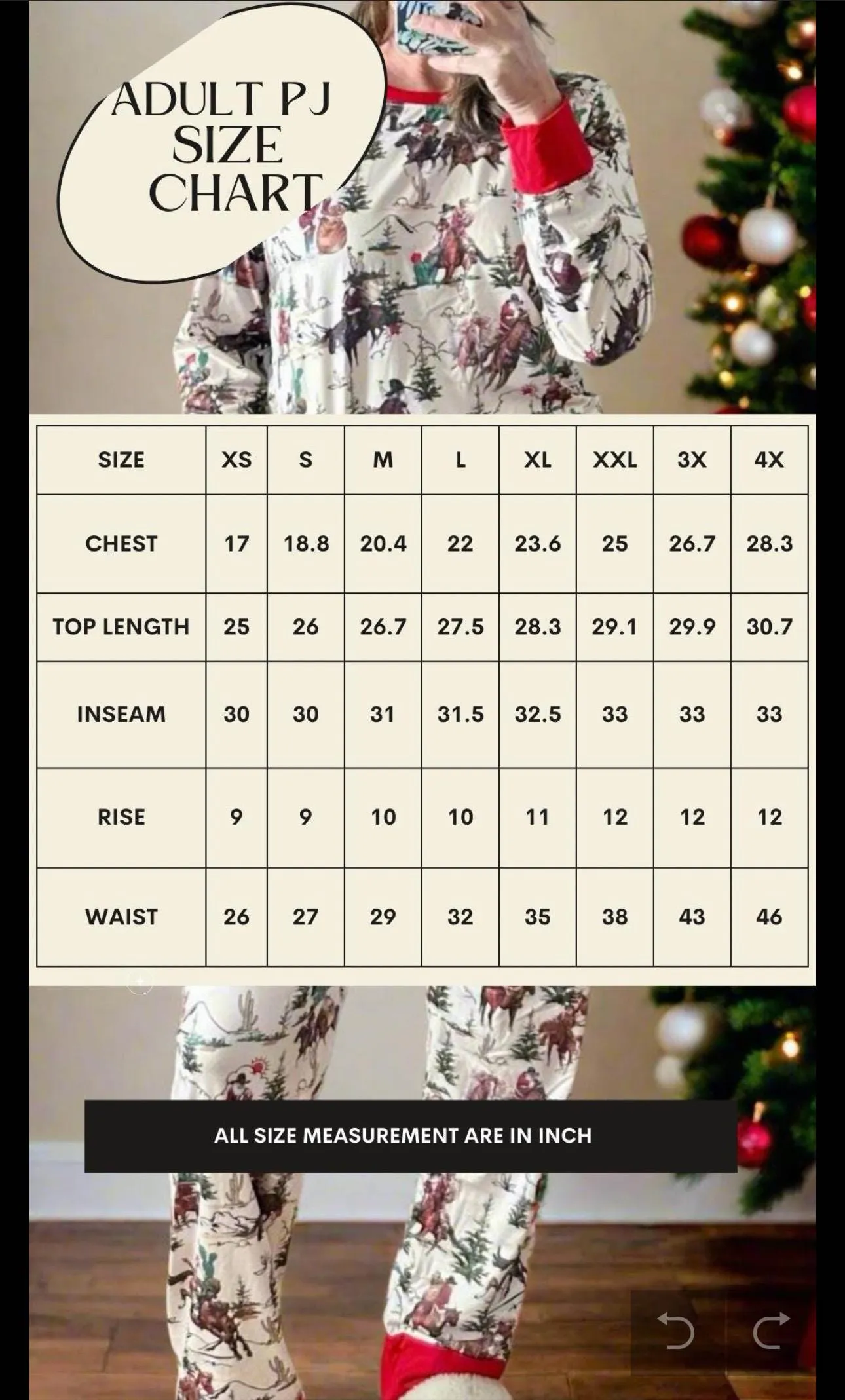 Cowboy Christmas Pajamas, COWBOY SANTA Christmas PAJAMAS