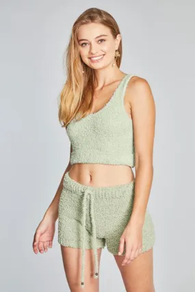 Desert Sage Chic & Girlie Fuzzy Shorts