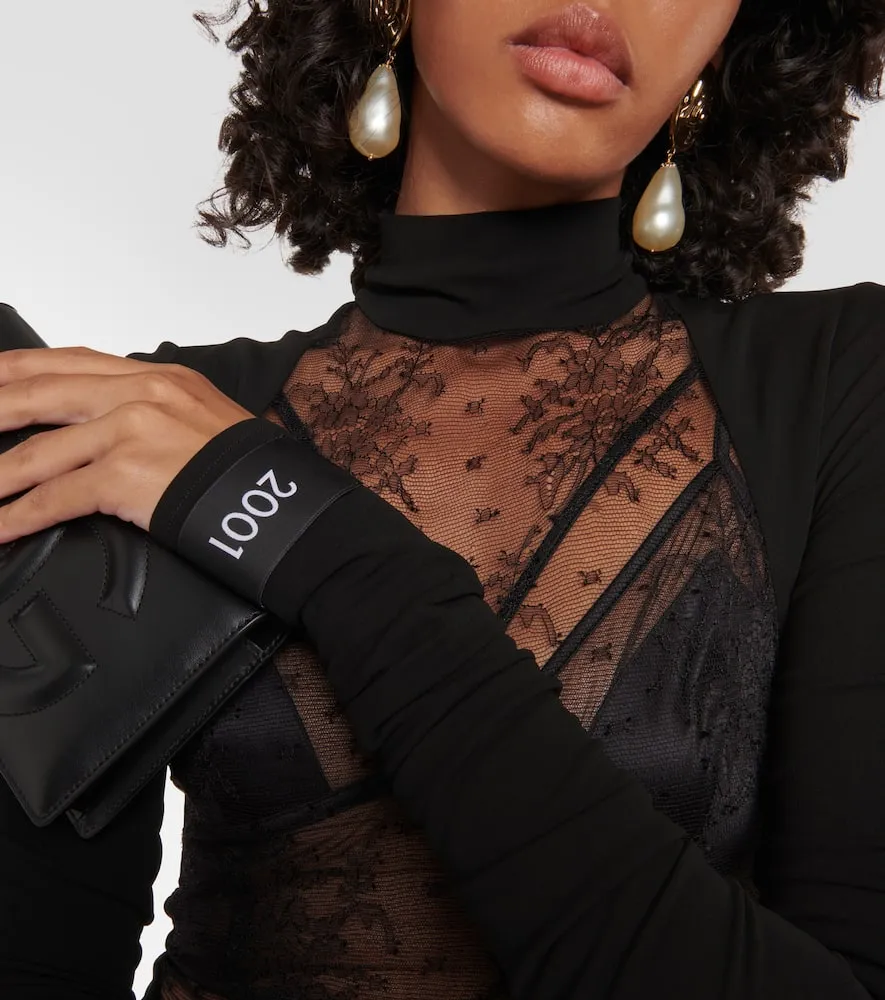 Dolce&Gabbana Chantilly lace and jersey midi dress