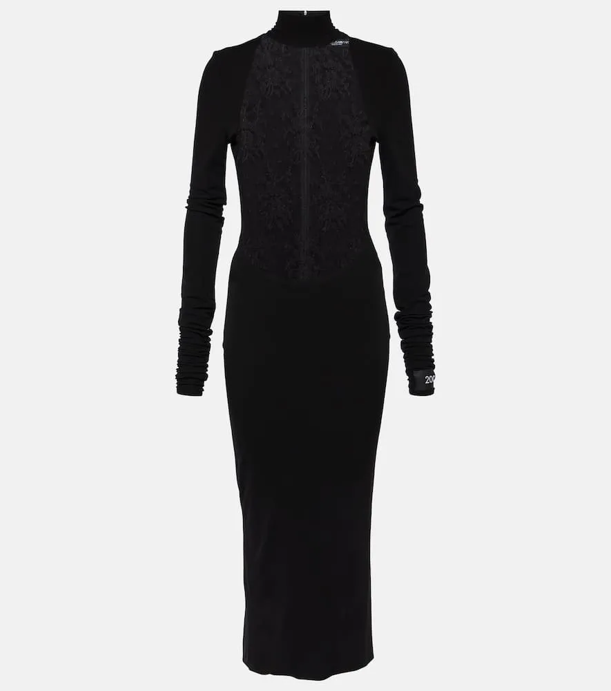 Dolce&Gabbana Chantilly lace and jersey midi dress