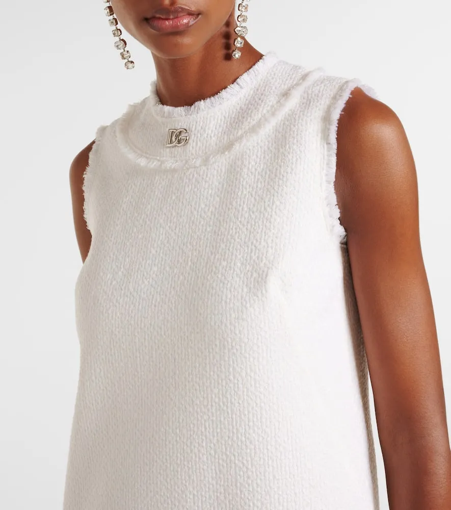 Dolce&Gabbana DG wool-blend tweed shift dress