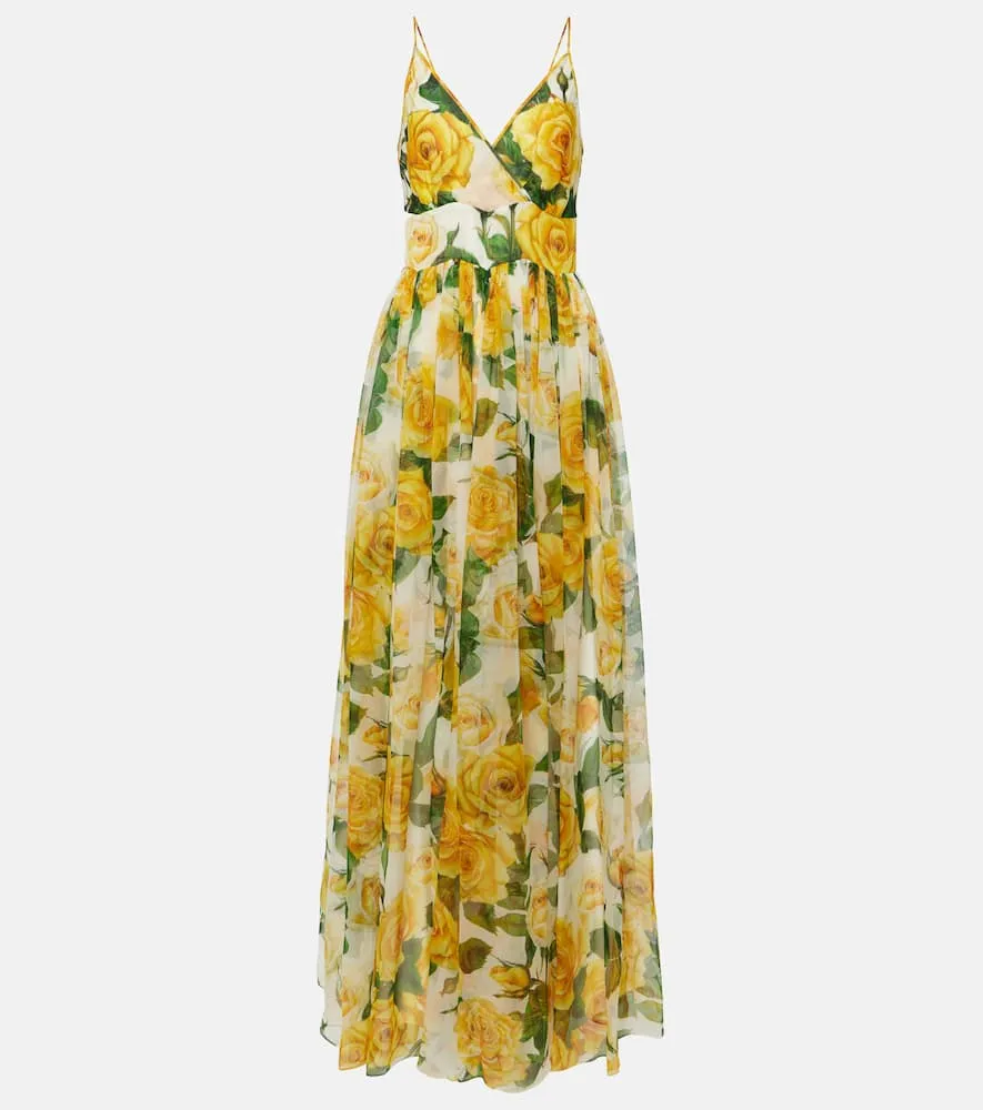 Dolce&Gabbana Floral silk chiffon gown